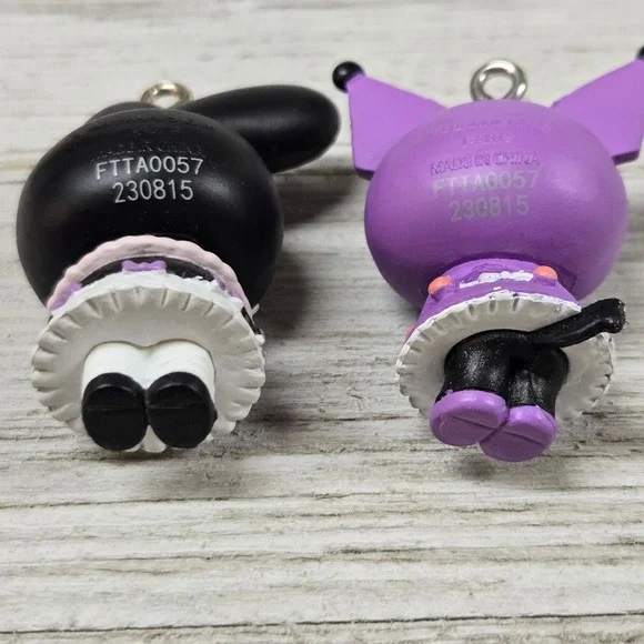 Sanrio My Melody Kuromi Charm Set Kawaii Lolita Goth Keychain Pendant - Picture 7 of 10